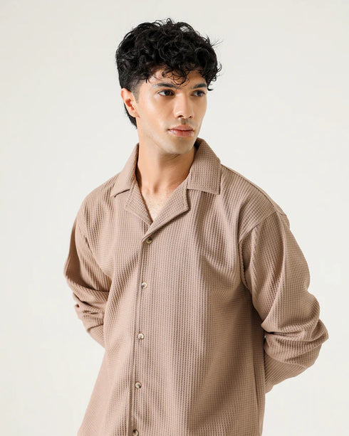 OVERSIZE WAFFLE KNIT SHIRT